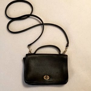 COACH navy vintage leather crossbody